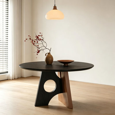 French Vintage Round Ash Table