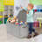 Sorbus Collapsible Fabric Toy Storage Box with Lide in Grey Patterned