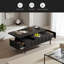 Table basse à plateau relevable avec 2 tiroirs, table basse moderne avec plateau pliable, table basse réglable multifonctionnelle avec compartiment de rangement caché pour le salon-587599766