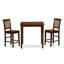 Ensemble de salle à manger 3 pièces hauteur comptoir pour petits espaces : comprend une table de cuisine carrée et 2 chaises, 91 x 91 cm, acajou-680205048-680205055-782743763