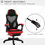 Fauteuil ergonomique - Fauteuil à haut dossier rouge avec repose-pieds pour bureau avec dossier en filet, dossier lombaire, hauteur réglable, roulette pivotante