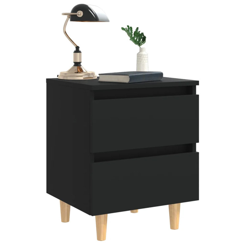 Sela 40cm W Bedside Table, Black
