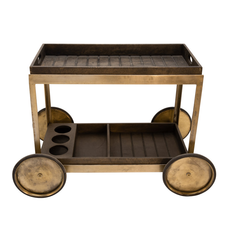 Chariot-bar en bois