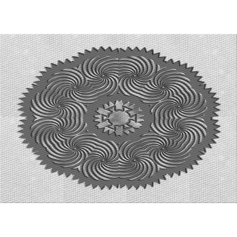 Tapis 100% à motifs lavables à la machine 2989PAT3716GRY, Rectangle 5 pi x 7 pi