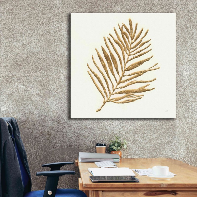 «Gilded Palm V» par Chris Paschke, estampe numérique sur toile, H 37 po x l 37 po x P 1,5 po