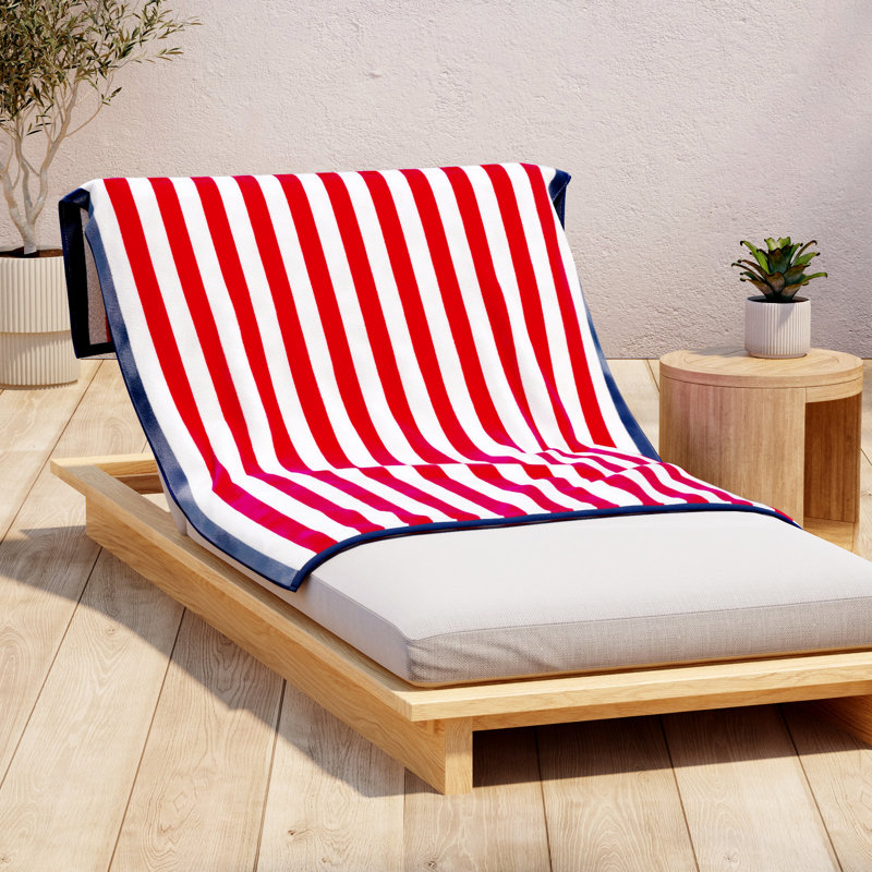Serviettes de plage surdimensionnées 100% coton, 1, Rouge / bleu marine