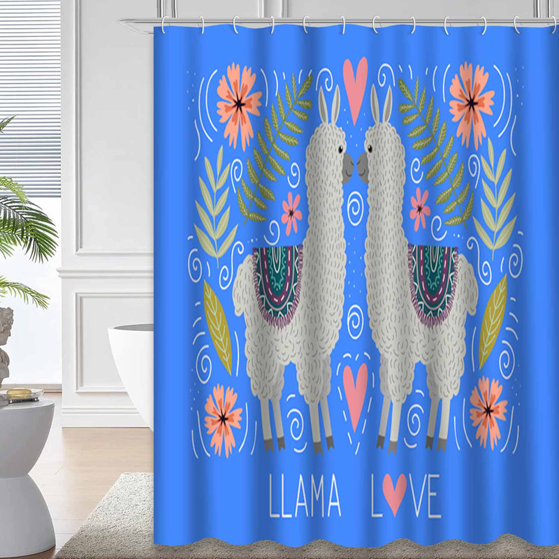 Rideau de douche imperméable Alpaca Love, L 72 po x l 84 po