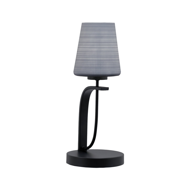 Lampe d'appoint Cavella présentée en finition noir mat avec verre matriciel de 6 po, Gris