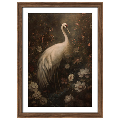 Framed Wall Art Vintage Antique Classic for Bedroom - 26"x36" Brown