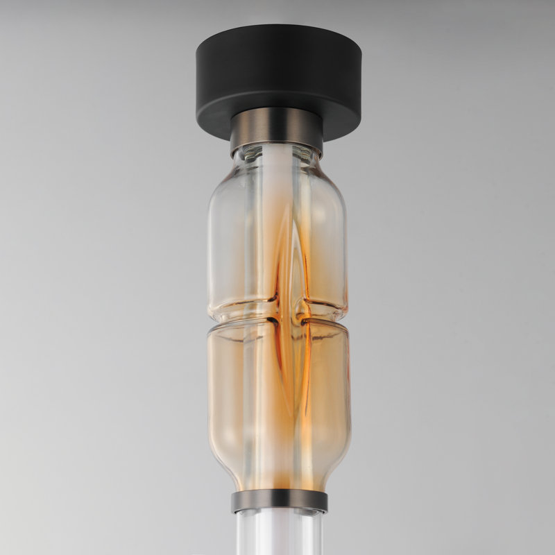 Gusto 1 - Light LED Flush Mount, Gunmetal, Smoked Gray/Warm Amber