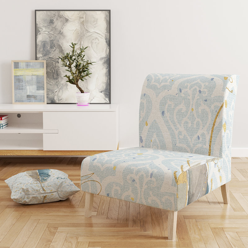 Fields of Gold Watercolor Flower IV - Traditional Upholstered Slipper Chair