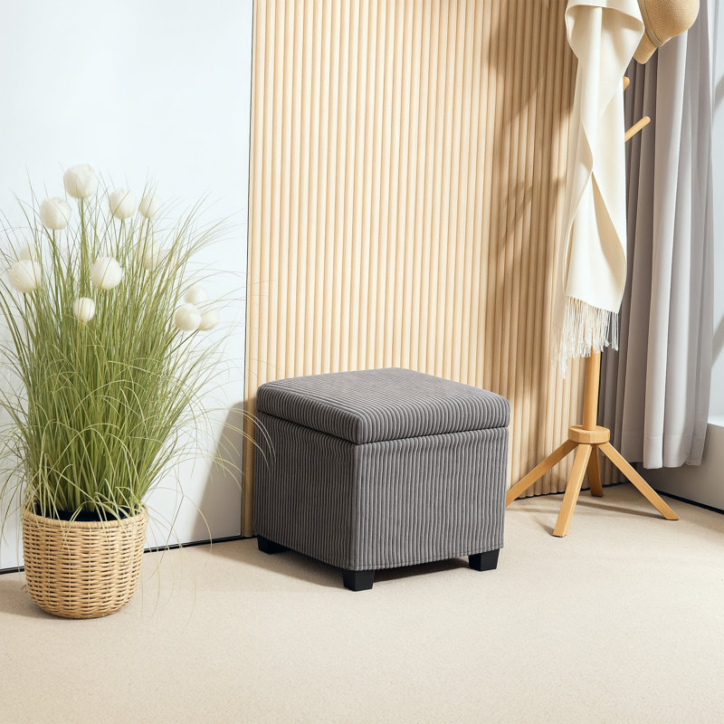 40cm Wide Cube Ottoman, Grey