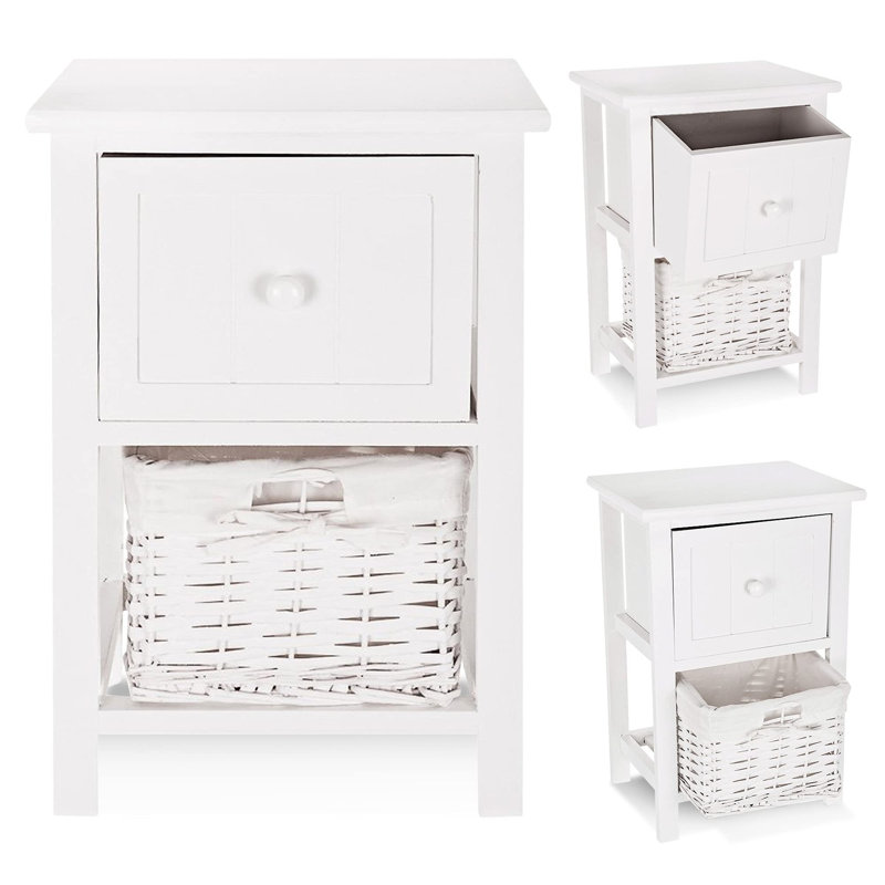 Amanni 35 cm W Bedside Table, White