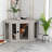 Corner-Style Dog Crate End Table - Walnut Brown Kennel With Plush Cushion, Space-Saving Design For Large Dogs