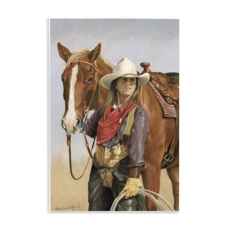 «Powerful femelle cowgirl», art mural par Victoria Schultz, H 19 po x l 13 po