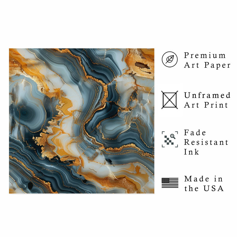 «Abstract Geode III», reproduction d'art moderne sans cadre, H 14 po x l 14 po