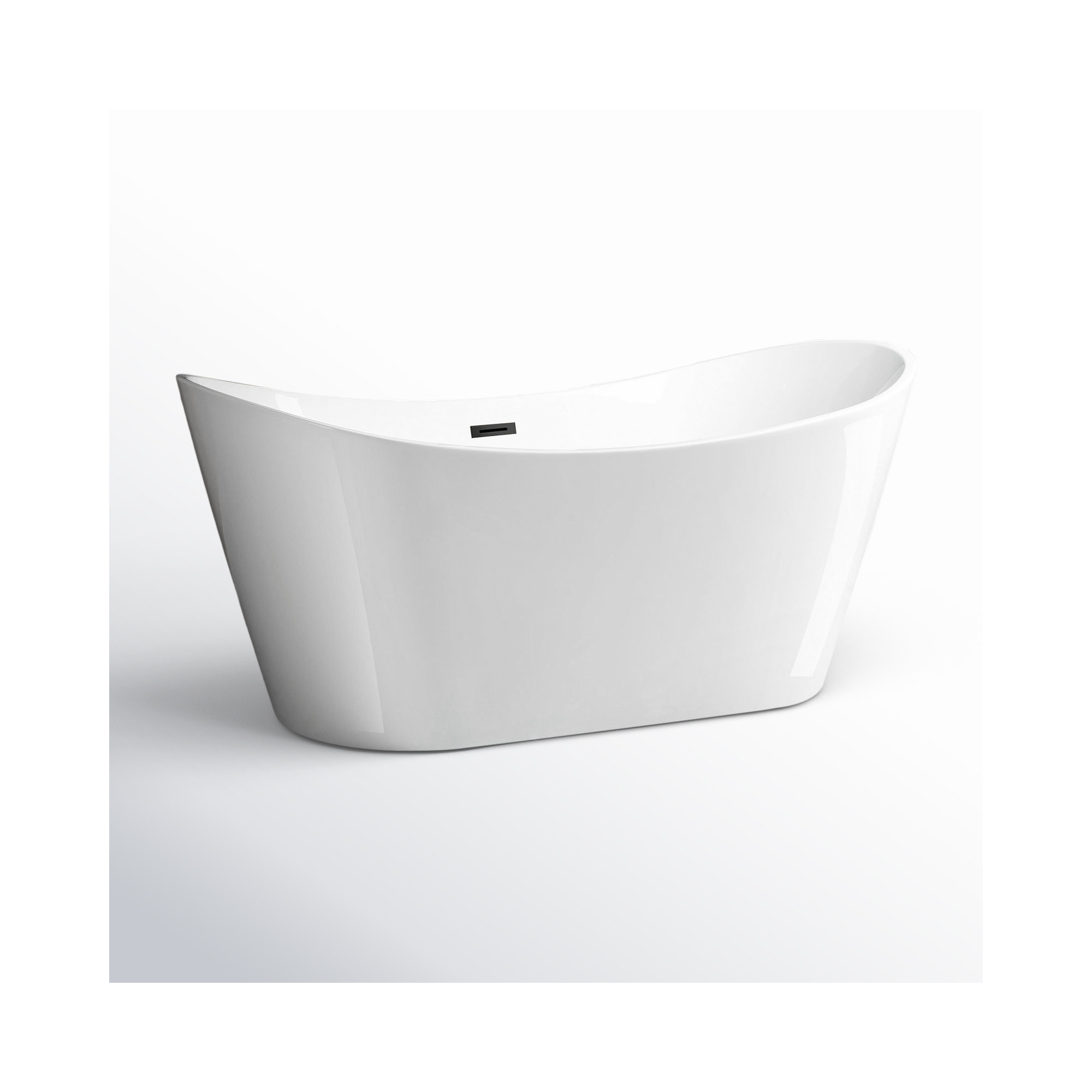 67'' x 32'' Freestanding Soaking Acrylic Bathtub, Oil Rubbed Bronze, White