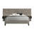 Light Brown Platform Bed With Tufted Headboard-512880589