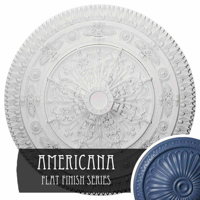 Médaillon de plafond de 37 1/2 po de diamètre extérieur x P 3 3/8 po (convient aux auvents jusqu'à 3 3/8 po), Americana