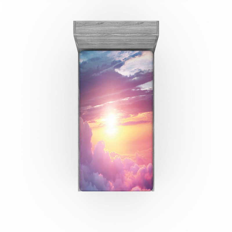 Ensemble de 2 draps-housse Ambesonne Sun, Ensemble literie pour lit simple