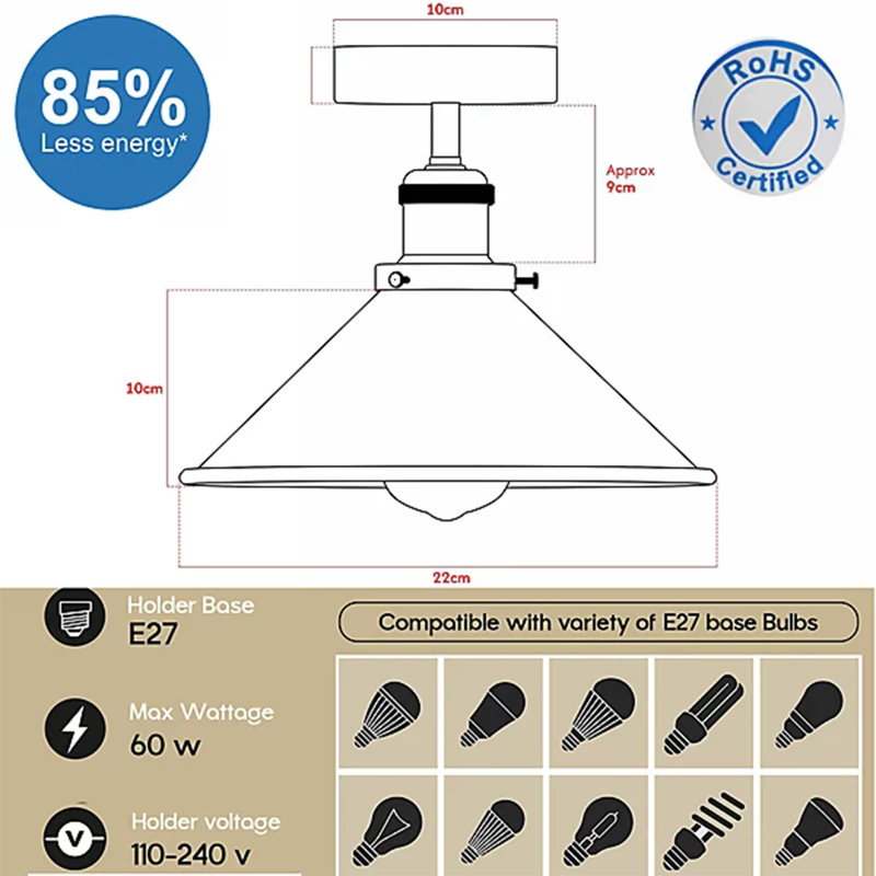 Semi Flush Mount, Orange