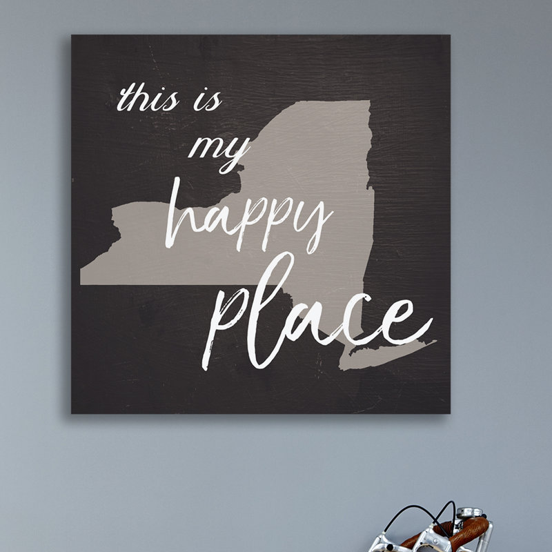 «This Is My Happy Place New York» par Daphne Polselli, reproduction d'art textuel, Toile tendue, H 24 po x l 24 po