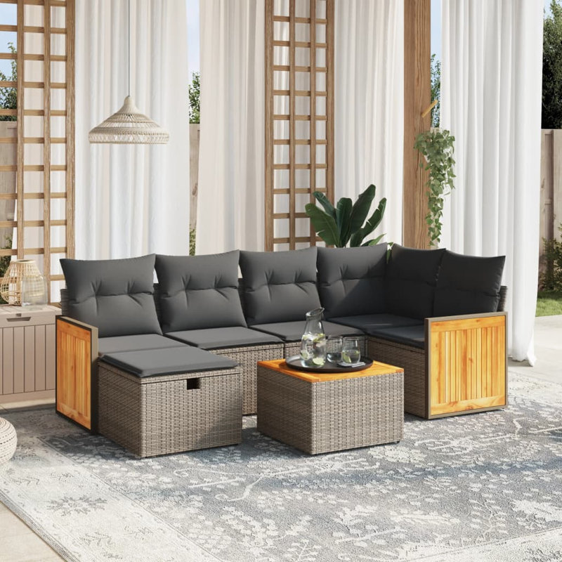 Ensemble de canapé de jardin Vidaxl gris