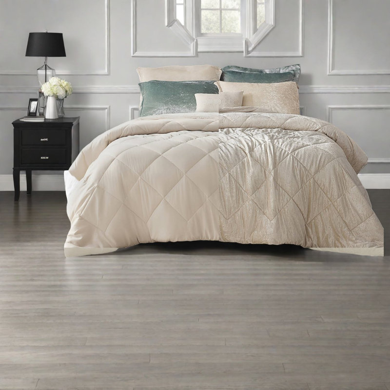 Luxurious Velvet Bedding Sets, Full/queen, Elegant Champagne