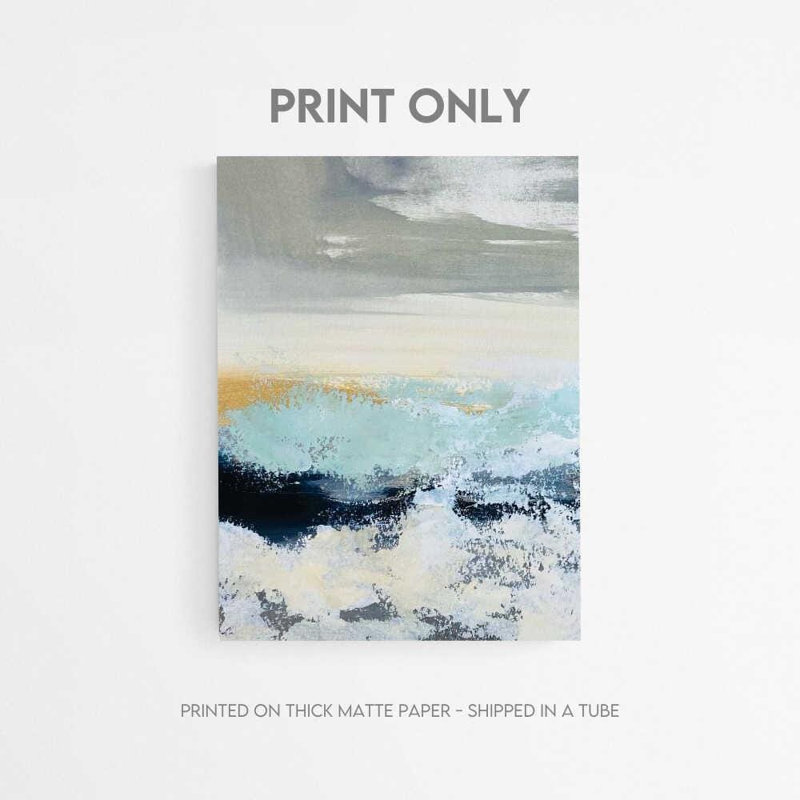 «Whispering Tide Print»: art abstrait côtier (encadré ou non), H 18 po x l 24 po, Impression sans cadre, Ne s’applique pas