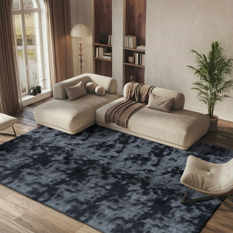 Zakiah Shag Performance Abstract Rug, Rectangle 8' x 10'