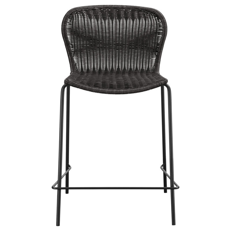 Chaise de comptoir en faux métal brun - Tabourets de bar à dossier solide côtier pour la salle à manger, construction, texturé, sans accoudoirs, chaises de style esthétique intemporel avec dossier, structure, mouvement facile
