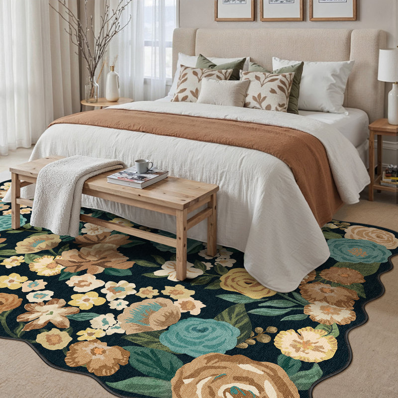 Tapis noir Lorena, Rectangle 7 pi 9 po x 9 pi 9 po