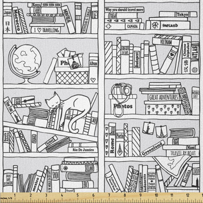 Deelynn Bookshelf and Sleeping Kitty Multi-Purpose Fabric