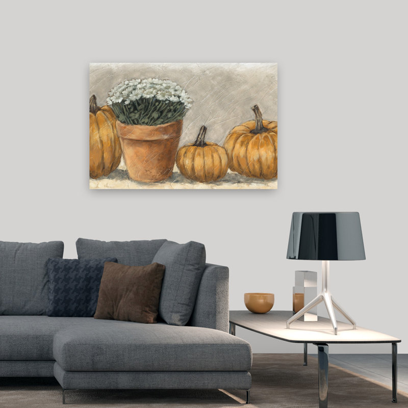 Art mural de fleurs et citrouilles II, 32" H x 48" W