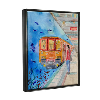 «Underwater Aquarium Subway Train», estampe numérique par Sebastian Grafmann