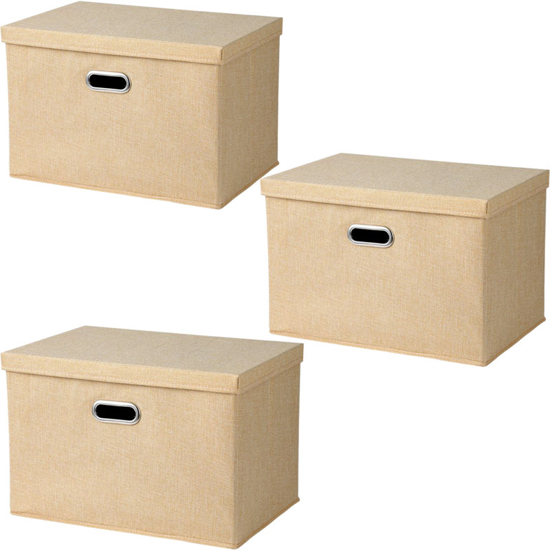 Latitude Run® Fabric Decorative Bin, Light Yellow