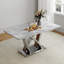 Table de salle à manger rectangulaire 70 "pour 6 à 8 personnes avec base en acier inoxydable 70"-1677485134-1677485131