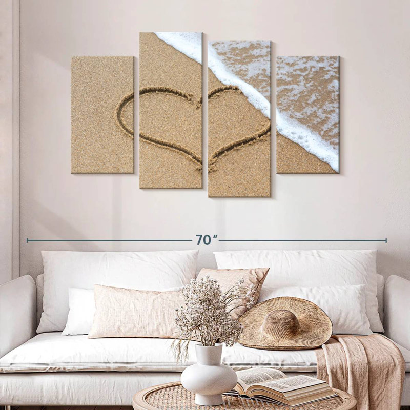 Gillard Heart On Sandy Beach, 32'' H x 52'' W