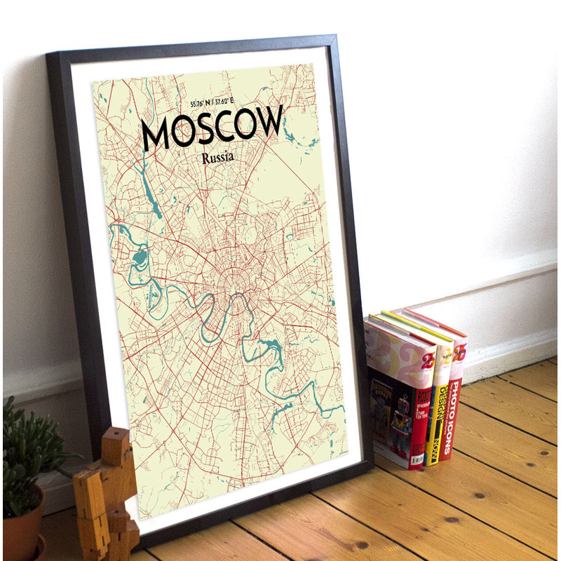 Moscow City Map - No Frame Print, 43.2cm H x 27.9cm W x 0.13cm D