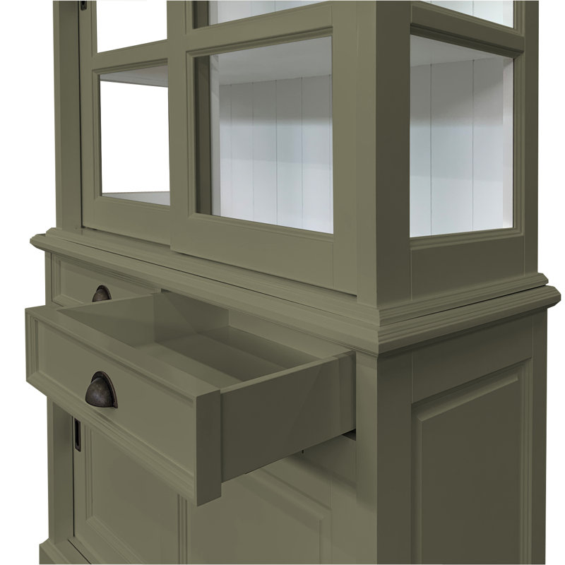 Benjamin-James 125 cm W Display Cabinet, Olive Grey