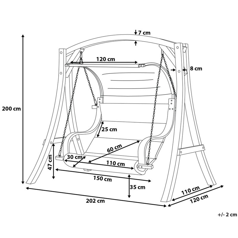 Lenore 2 Person Porch Swing with Canopy