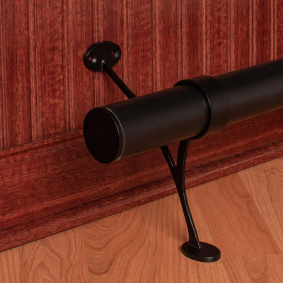 Support de pied de lit noir mat de 2 po de diamètre pour barre de 2 pouces