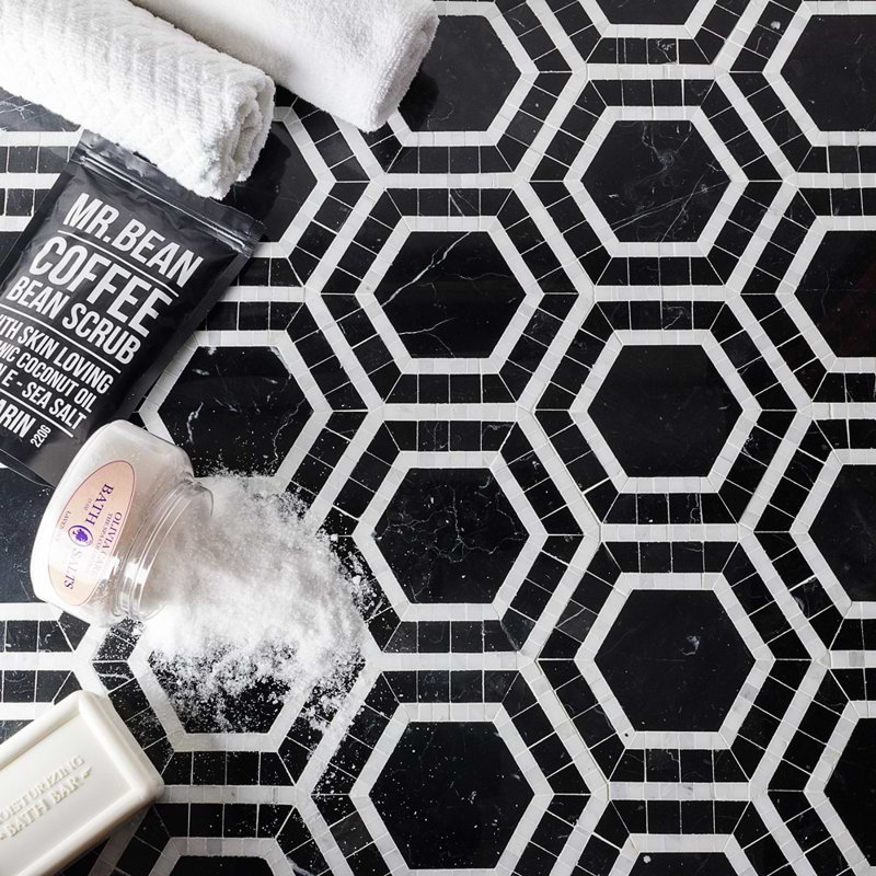 Nova Hole Marble Tiles, Black Hole