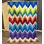 Tapis tissé multicolore à motif zigzag-1370174274