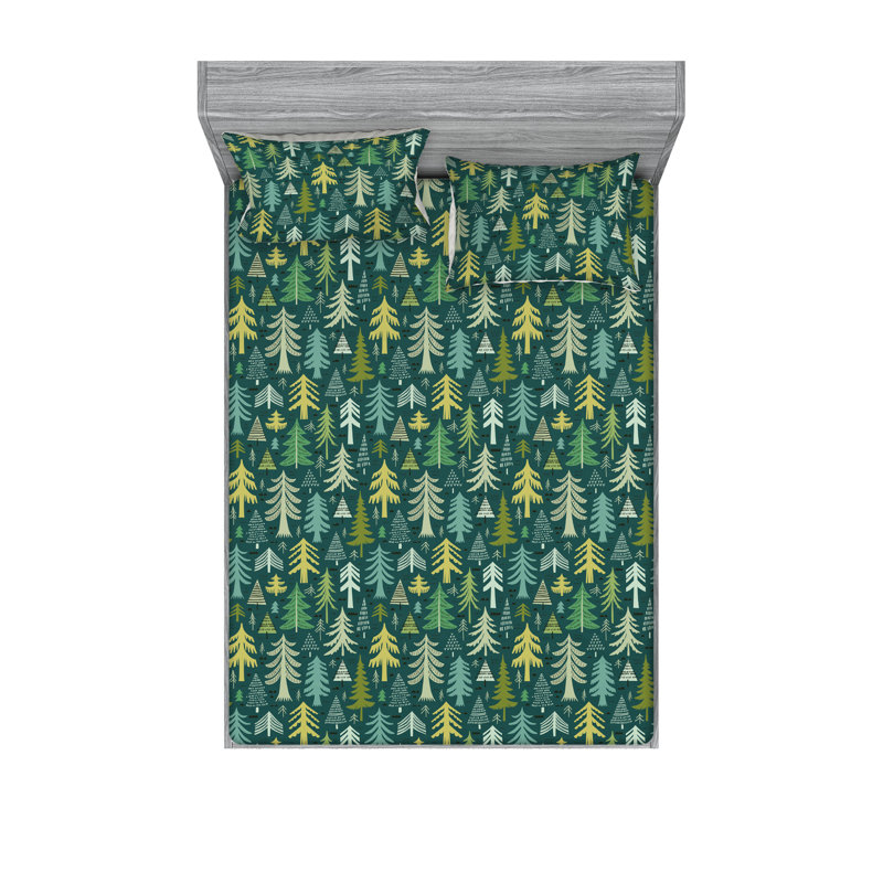 Drap-housse et taie décorative Ambesonne, Ensemble de draps pour grand lit avec 2 taies d'or