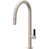 Pull-Down Kitchen Faucet With Button Sprayer - High Arc Spout