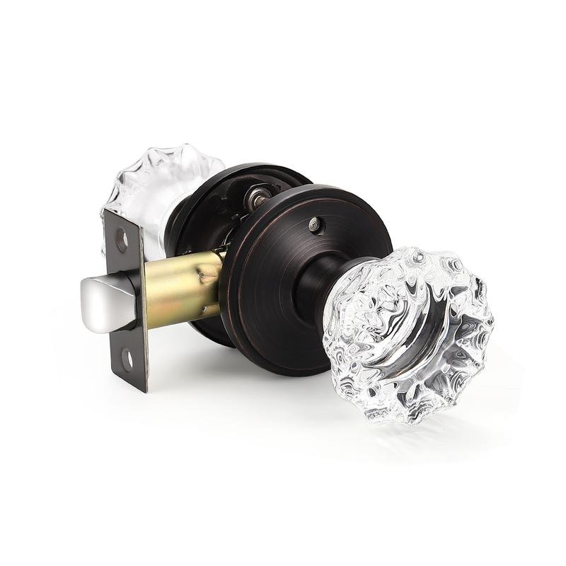 Crystal Privacy Door Knobs, Matte Black, Privacy (Bed & Bath)