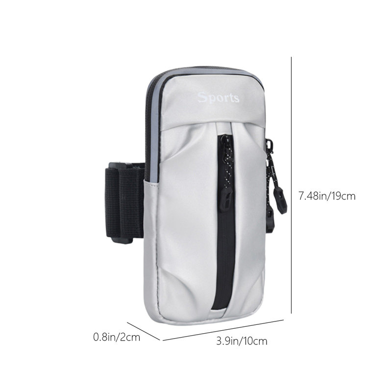 Sac à dos Sac de course à pied Sac de sport pour l'extérieur Sac à main pour téléphone intelligent, Argent