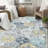 Vintage Flower Rug – Washable, Stain-Resistant, Faux Wool Accent Carpet for Living Room, Bedroom, Easy Clean (Orange)-1465490640