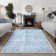 Washable Non-Slip Rug - Blue / Ivory Striped Area Rug for Living Room, Bedroom, Dining Room, and Kitchen